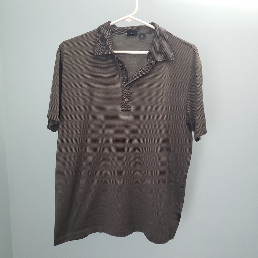 Boss Charcoal Pinstripe Polo